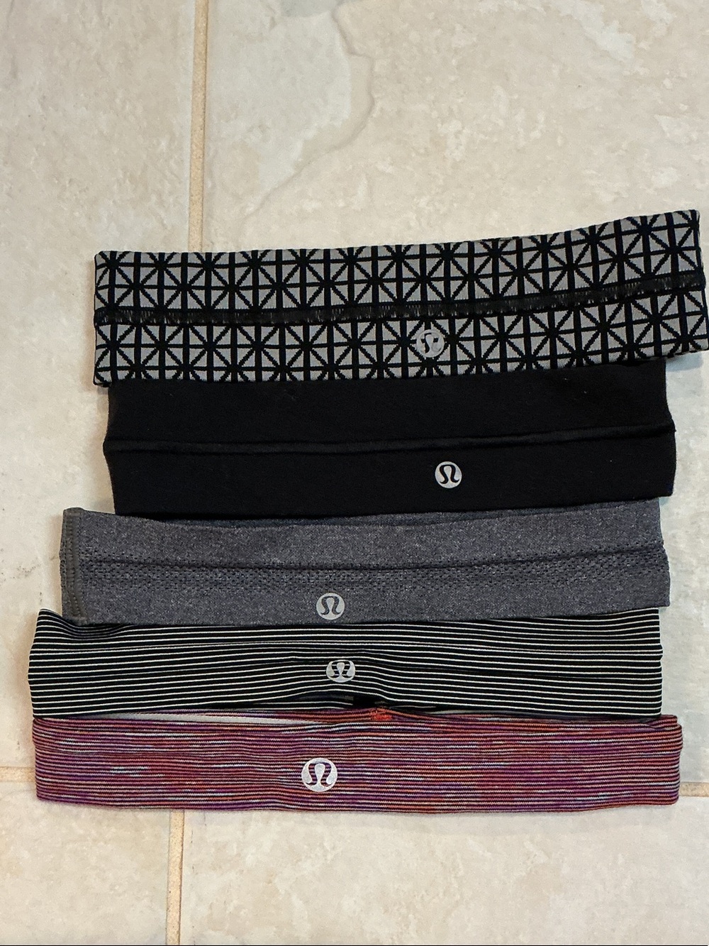 lululemon athletica Pack of 5 Performance Headbands - Black, Gray, Multicolor